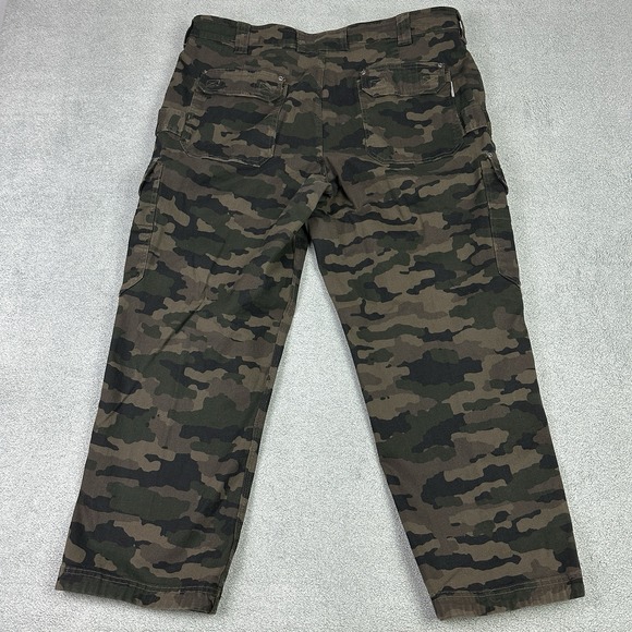 Duluth Trading Pants Mens 40x28 Camo Flex Fire Hose Cargo Gorpcore Workwear READ - Picture 3 of 11